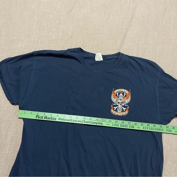 Bike Week Daytona Beach 2018 Navy Blue Short Sleeve graphic Tee Size XL Skull - Picture 5 of 7